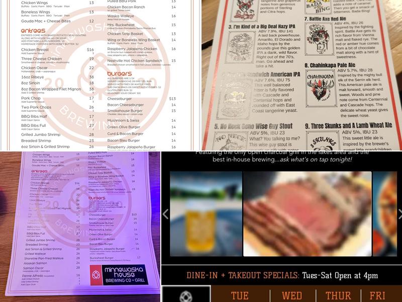 Minnewaska House Brewing Co + Grill Menu