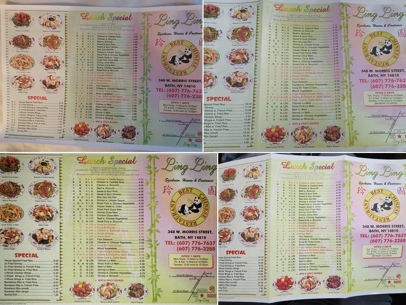 Ling Ling Menu
