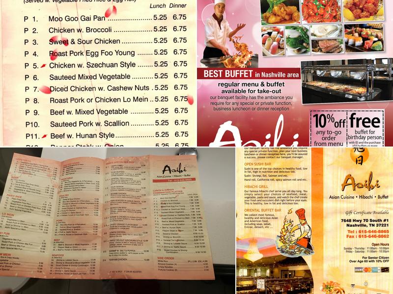 Asihi Hibachi & Buffet Menu