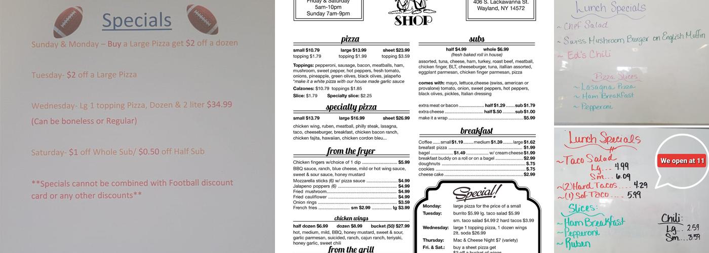 Smitty's Pop & Hops Menu