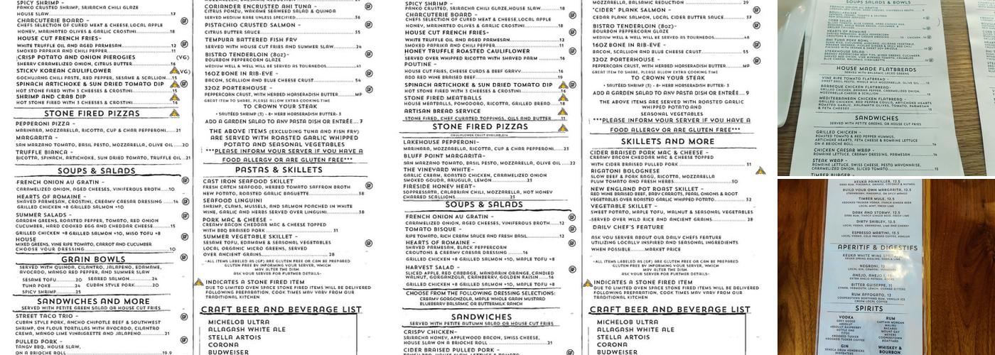 Timber Stone Grill Menu
