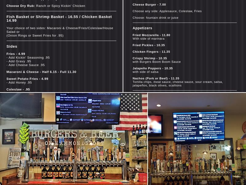 Burgers & Beer of Hammondsport Menu