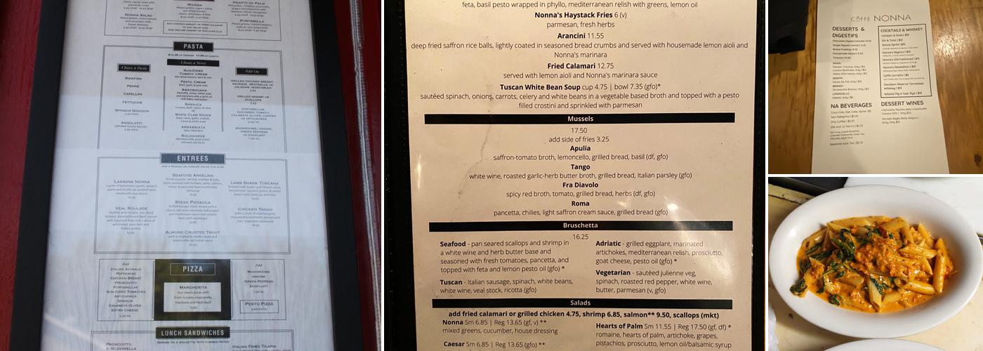 Caffe Nonna Menu
