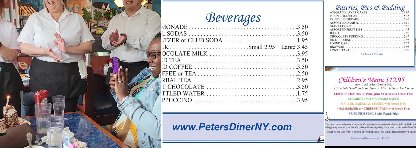 Peter's Diner Menu