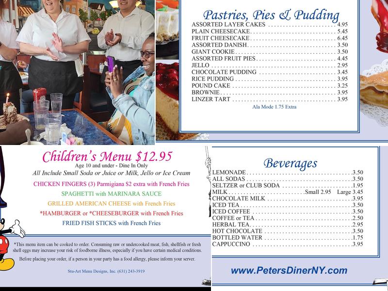 Peter's Diner Menu