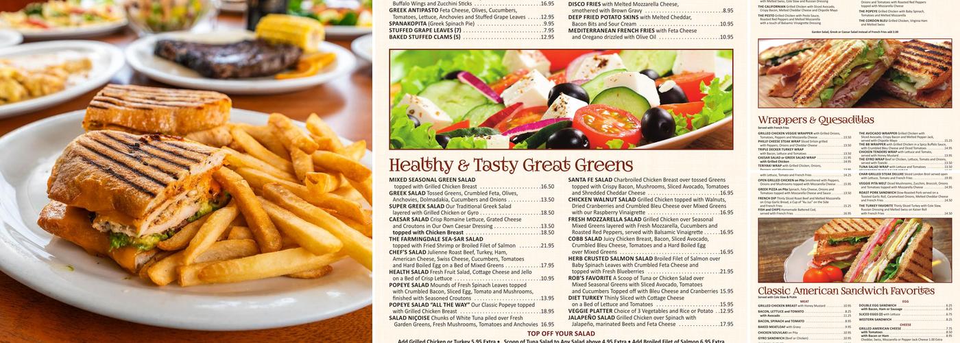 Farmingdale Diner Menu