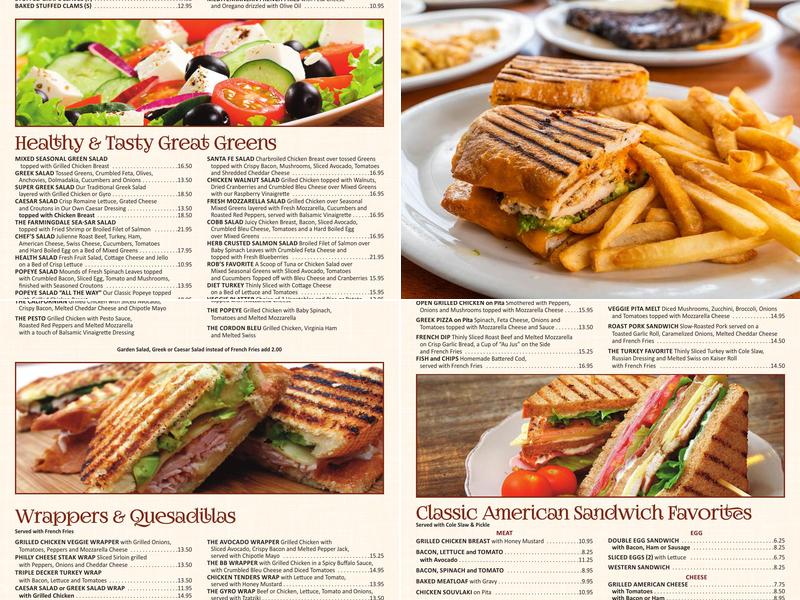 Farmingdale Diner Menu