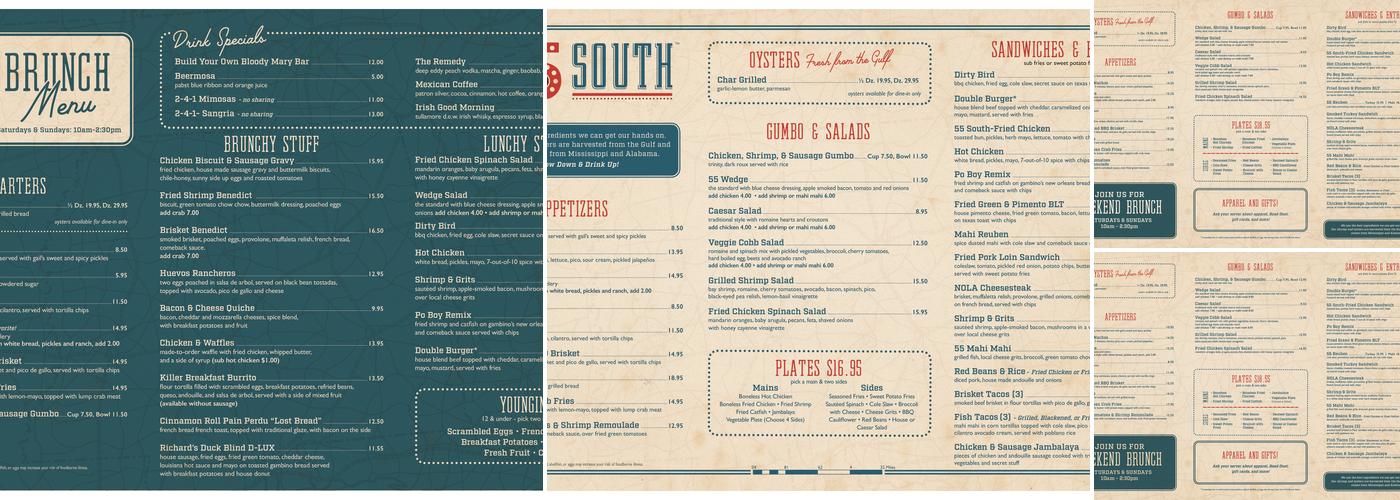 55 South Menu
