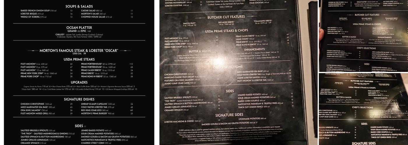 Morton's The Steakhouse Menu