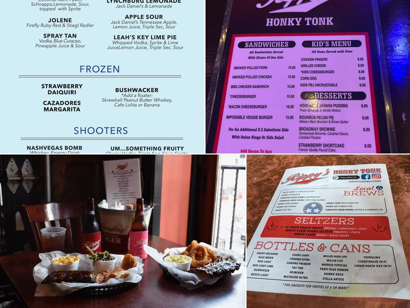 Rippy's Honky Tonk Menu
