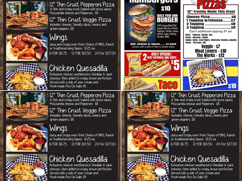 Pecker's Bar and Grill Menu