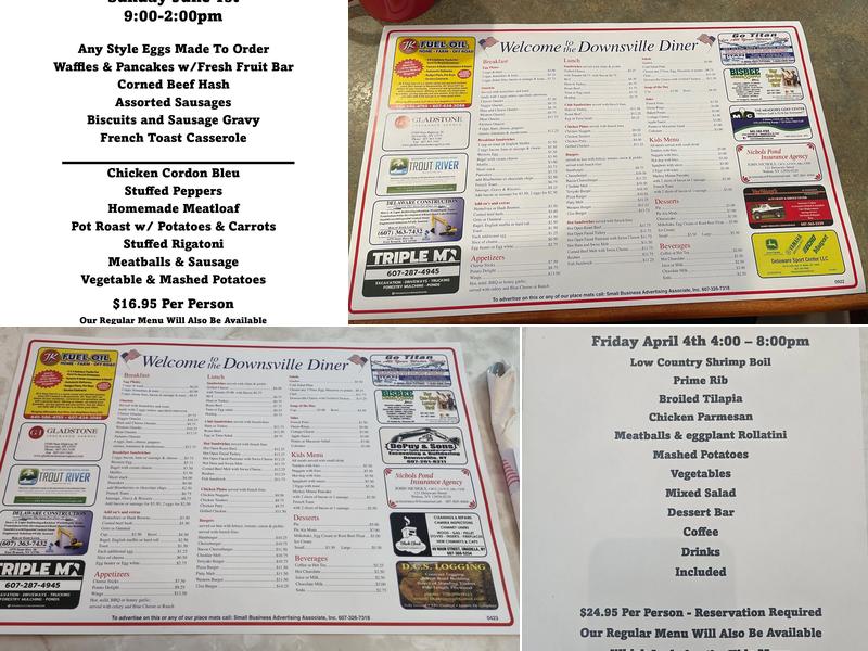 Downsville Diner Menu