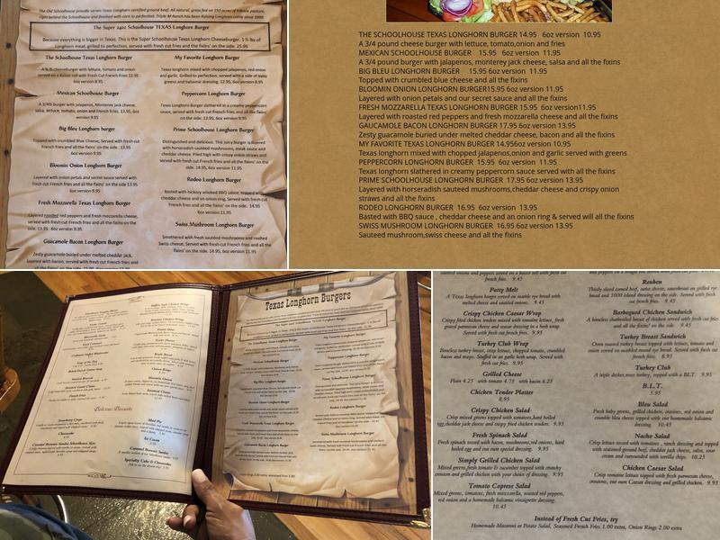 The Old Schoolhouse Inn & Restaurant Menu