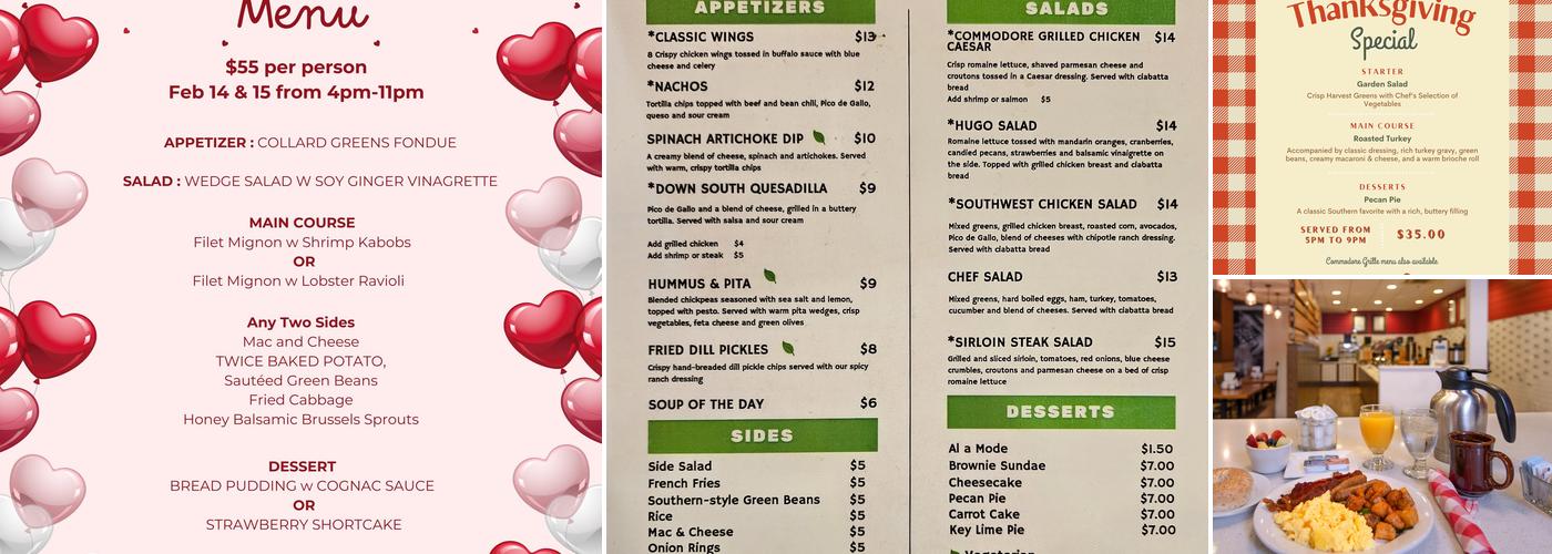 Commodore Grille Menu