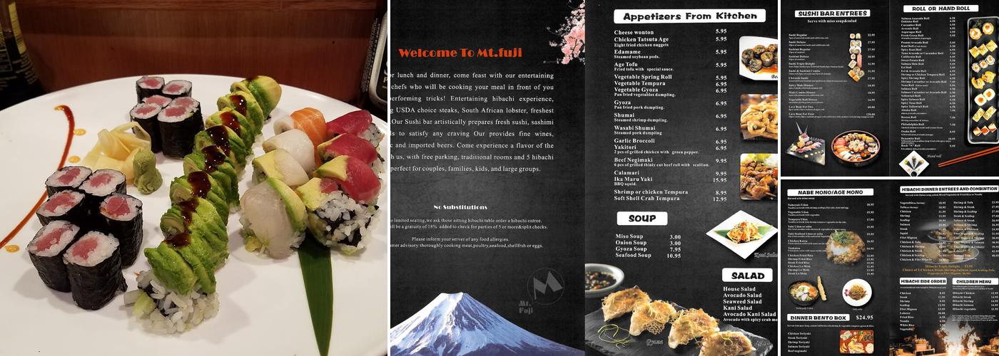 Mt Fuji Japanese Restaurant Menu