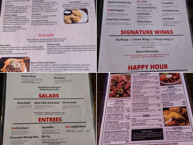 Kat's Bar & Grille Menu