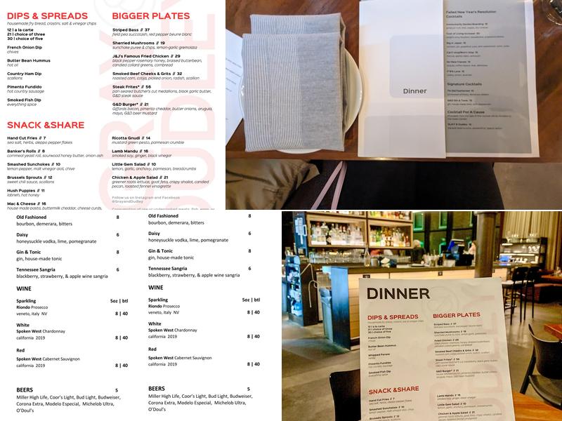 Gray & Dudley Menu
