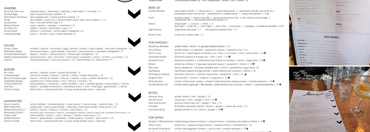 Merchants Menu