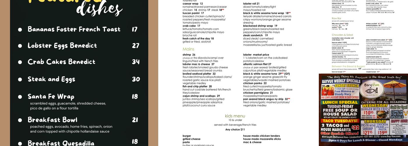 BayVue Menu