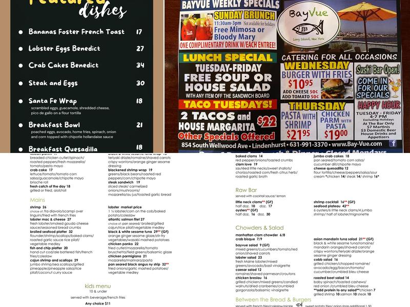 BayVue Menu