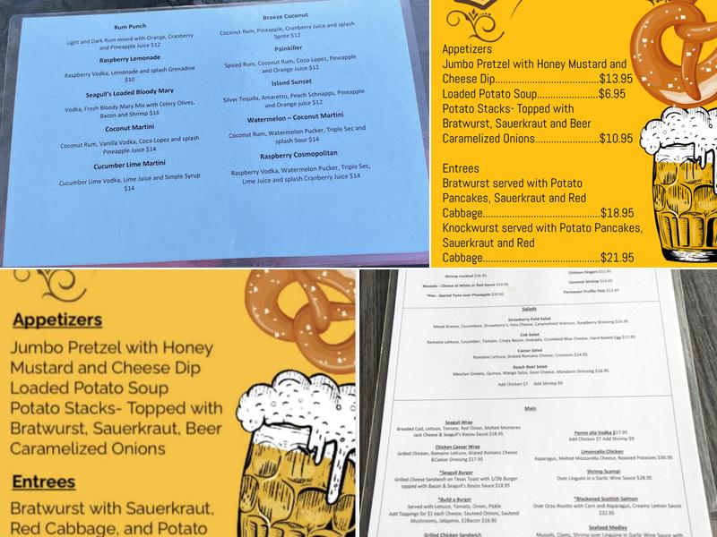 Seagull Restaurant and Bar Menu