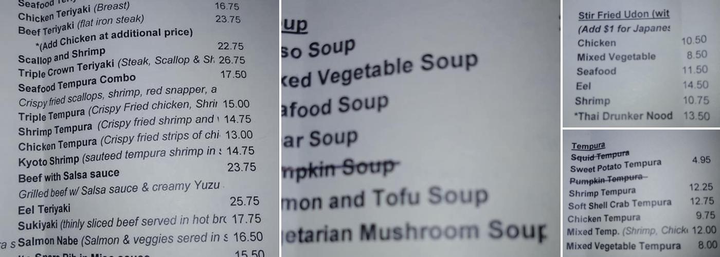 Tuna III Menu