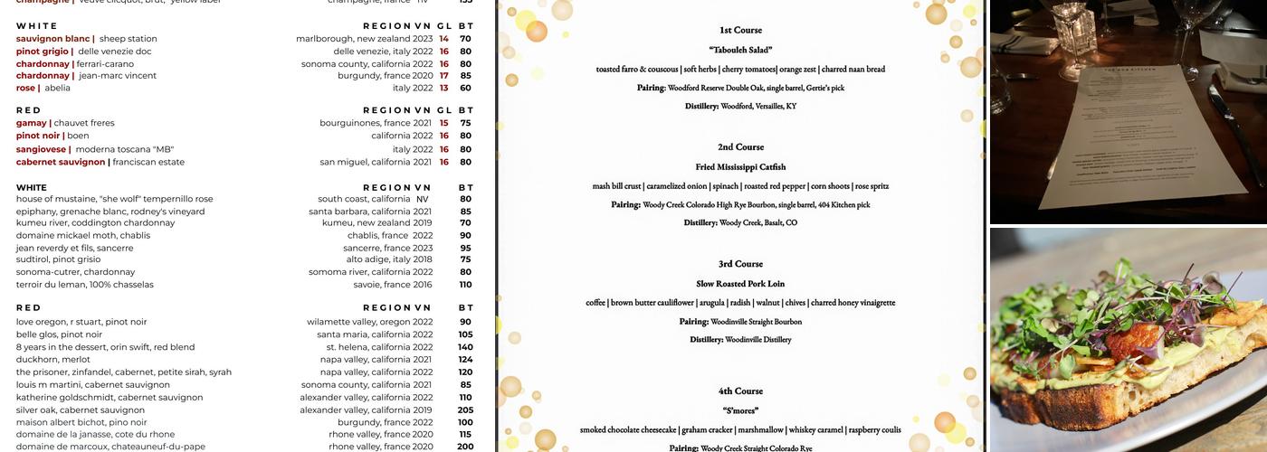 The 404 Kitchen Menu
