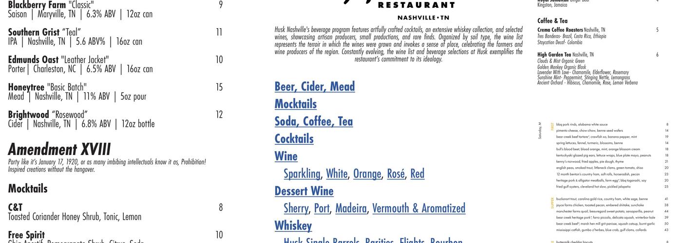 Husk Menu