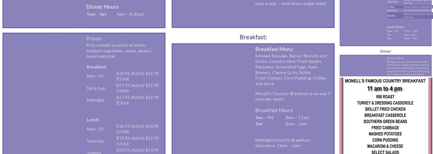 Monell's Menu