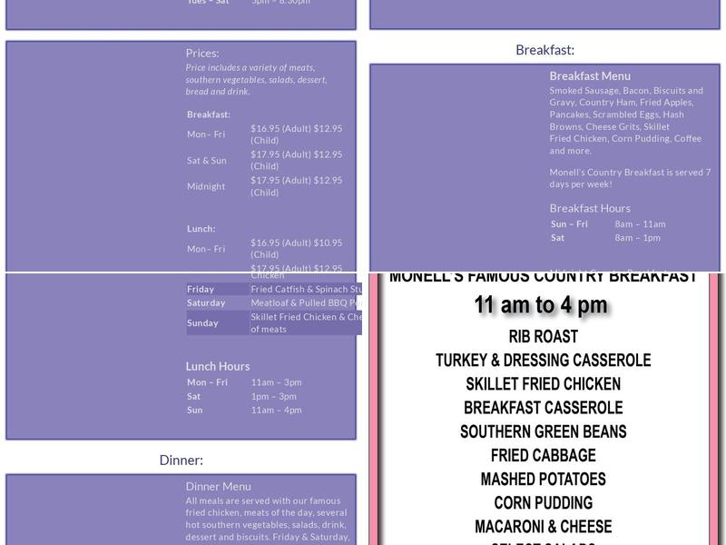 Monell's Menu