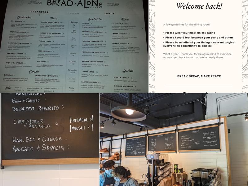 Bread Alone Bakery Menu