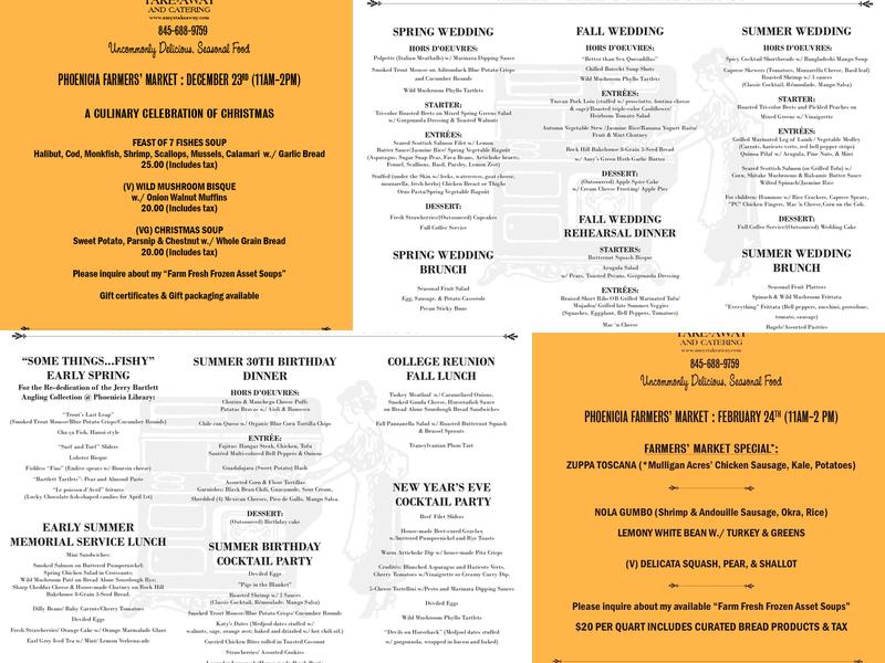 Amy's Take Away Menu