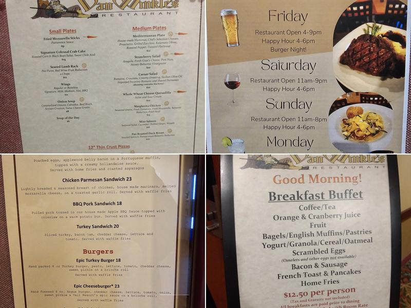 Van Winkles Menu