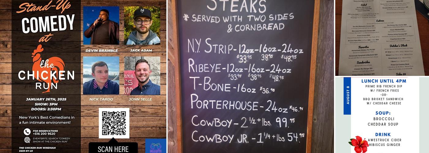 Chicken Run Family Restaurant and Steak House Menu