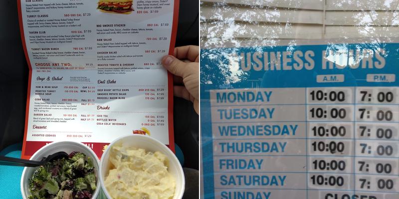 The Honey Baked Ham Company Menu