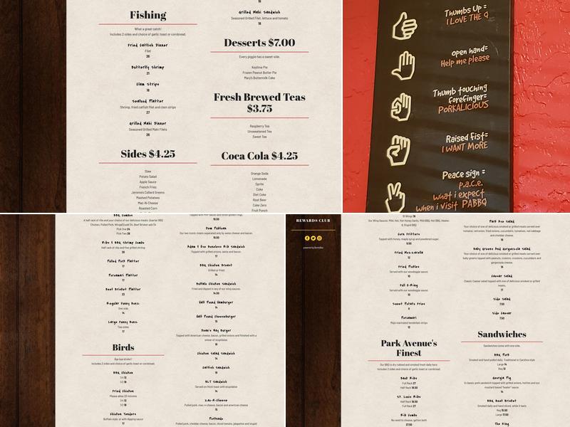Park Avenue BBQ Grille Menu