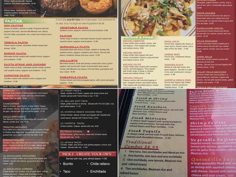 Tequila Mexican Restaurant - East side Menu