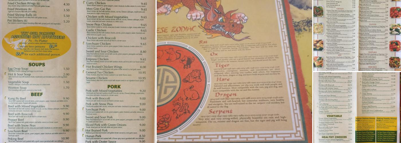 Peking Restaurant Menu