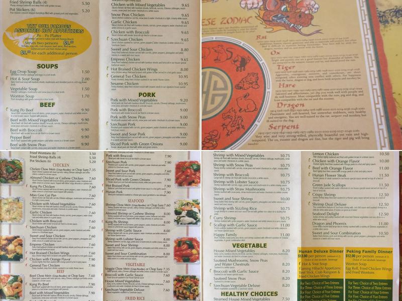 Peking Restaurant Menu