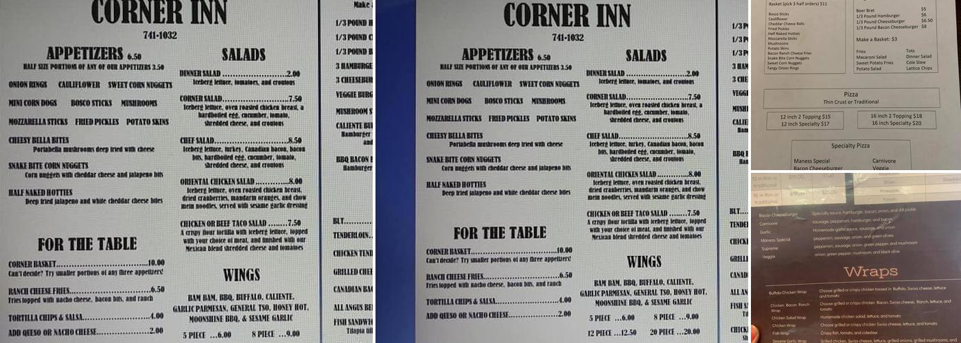 Corner Inn Menu