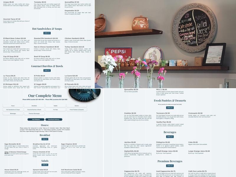 El Black Bean Cafe Menu