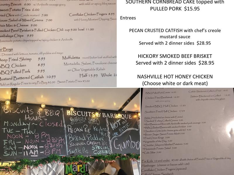 Biscuits & Barbeque Menu