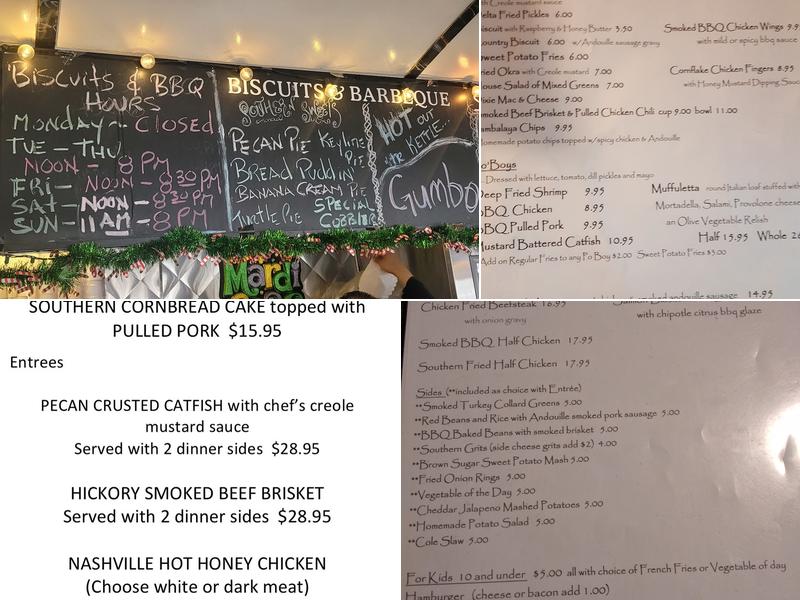 Biscuits & Barbeque Menu