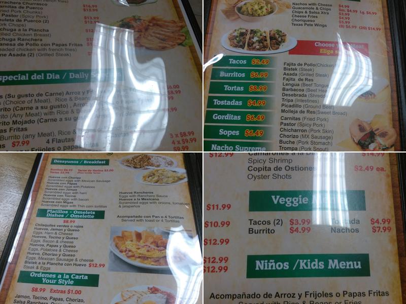 Tacos Al Carbon Restaurant Menu