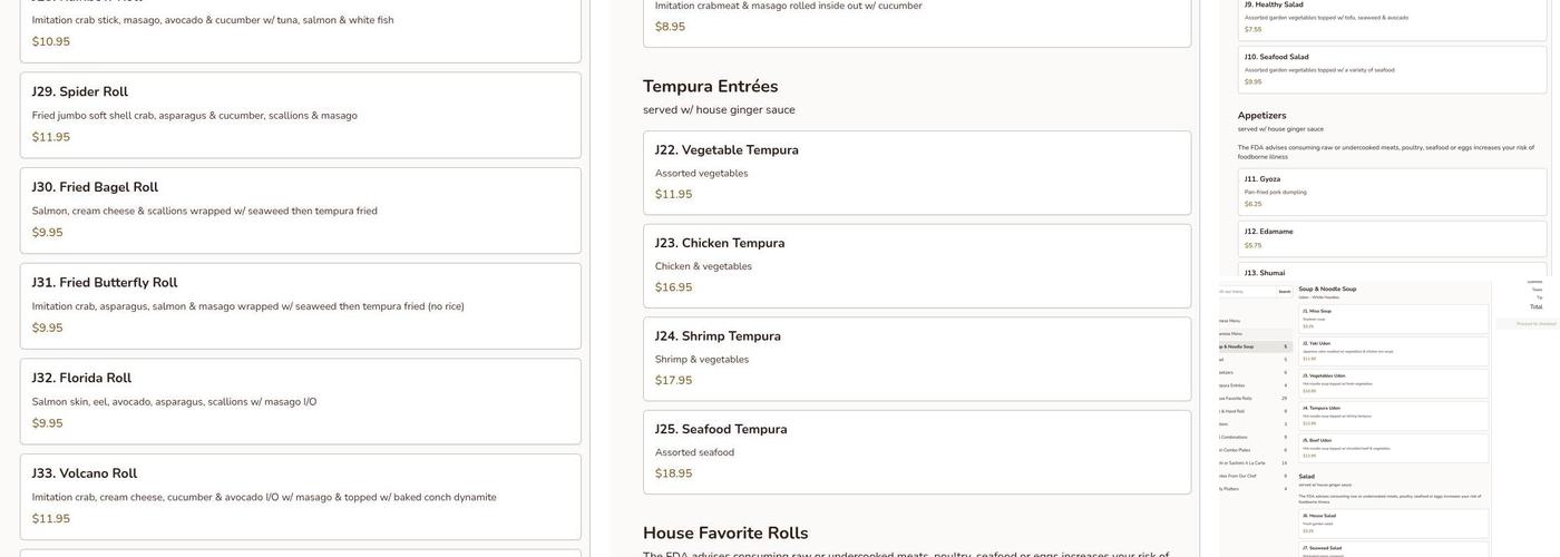 Tokyo Peking Cuisine Menu