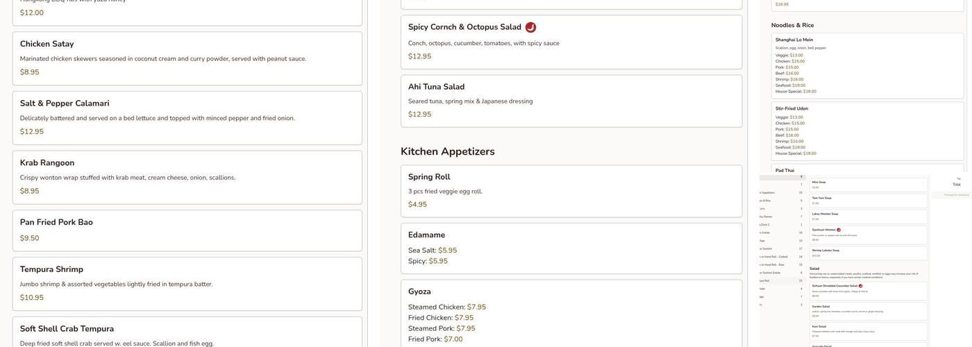 Peking Tokyo Menu