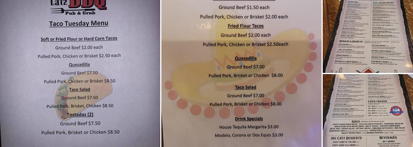 Big Catz BBQ Menu