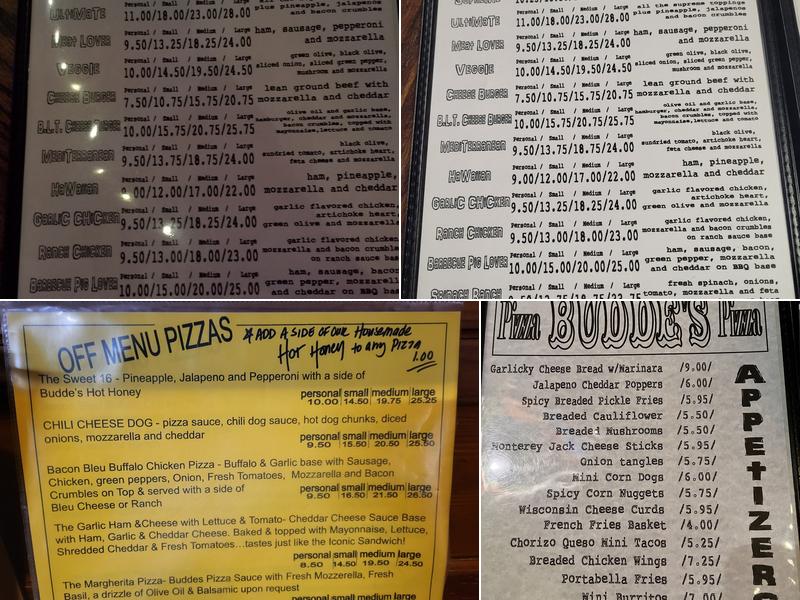 Budde's Pizza & Spirits Menu