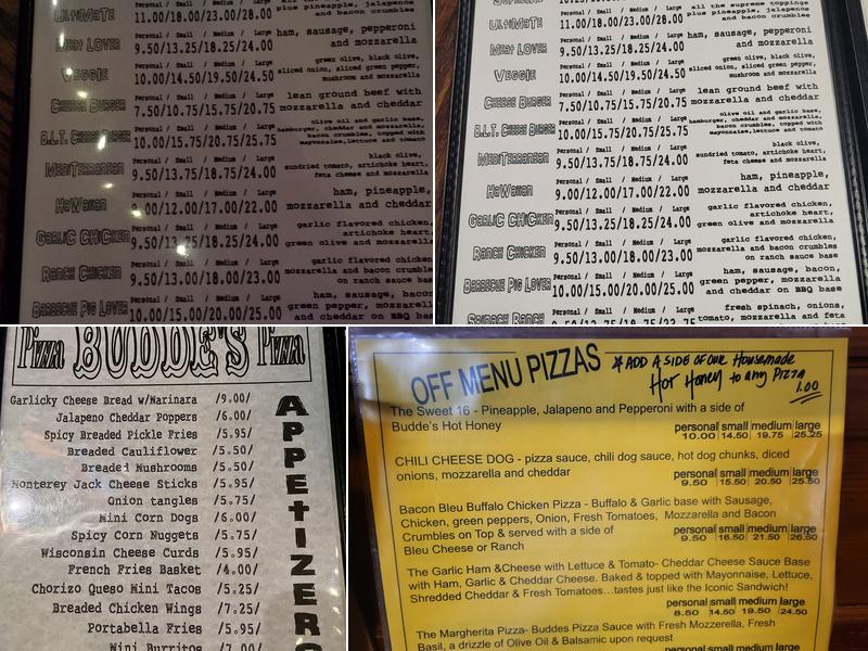 Budde's Pizza & Spirits Menu