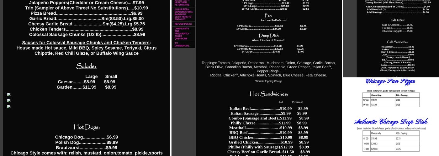 Chicago Pizza Company Menu